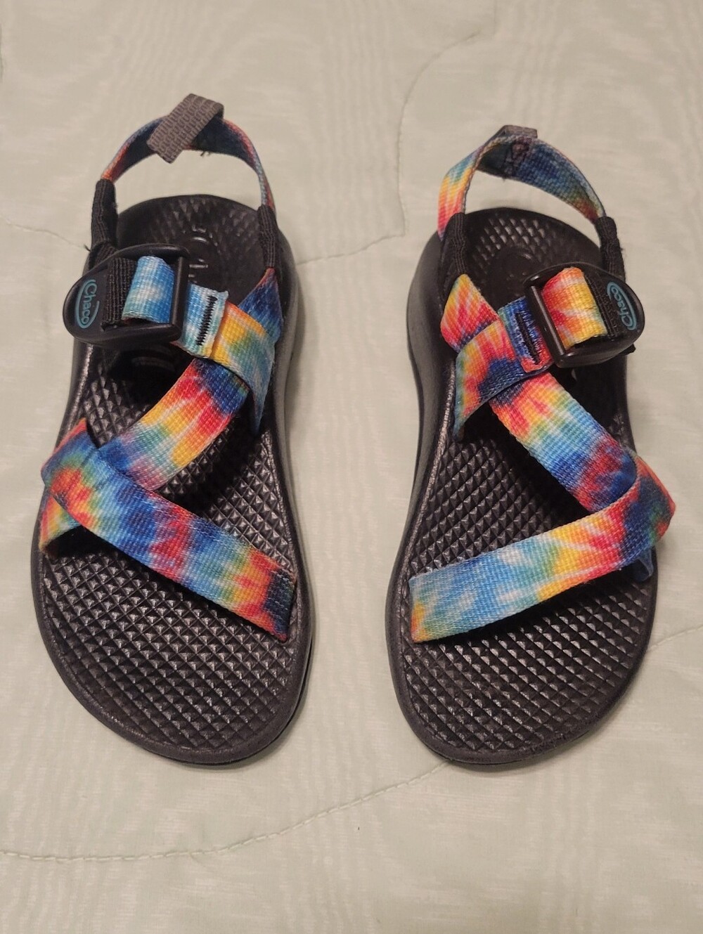 Chaco Kids' Z/1 EcoTread Sandal in the TIe Dye pattern. Little Kids Size 11